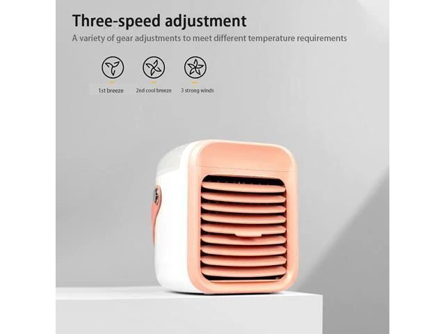Alt view image 6 of 6 - Personal USB Air Cooling Fan Mute Air Conditioner Fan Desktop Cooling Fan Air Conditioner Fan for Home Office Car Desktop Air Cooler 300ML Water Tank 2000mAh Rechargeable 3 Speeds for Home Office