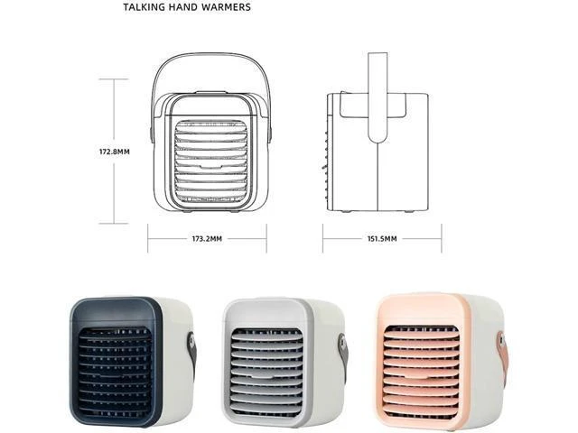 Alt view image 5 of 6 - Personal USB Air Cooling Fan Mute Air Conditioner Fan Desktop Cooling Fan Air Conditioner Fan for Home Office Car Desktop Air Cooler 300ML Water Tank 2000mAh Rechargeable 3 Speeds for Home Office