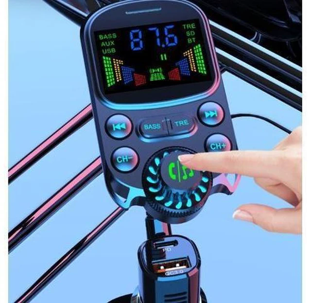 Alt view image 5 of 6 - wusu Car-mounted MP3 player Bluetooth FM transmitter/receiver dual USB multi-functional car charger car charger BC86