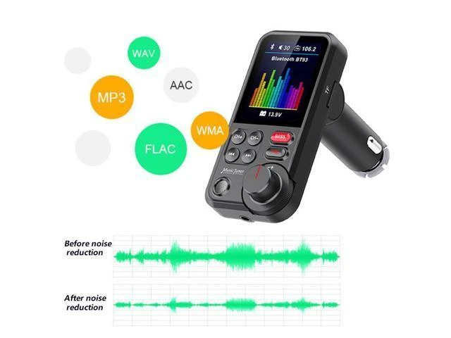 Alt view image 11 of 14 - BT93 Car MP3 Bluetooth Hands-Free QC3.0 Fast Charging Car Charger with Card Slot High-Fidelity Hi-Fi Lossless Music Player