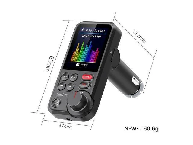 Alt view image 12 of 14 - BT93 Car MP3 Bluetooth Hands-Free QC3.0 Fast Charging Car Charger with Card Slot High-Fidelity Hi-Fi Lossless Music Player