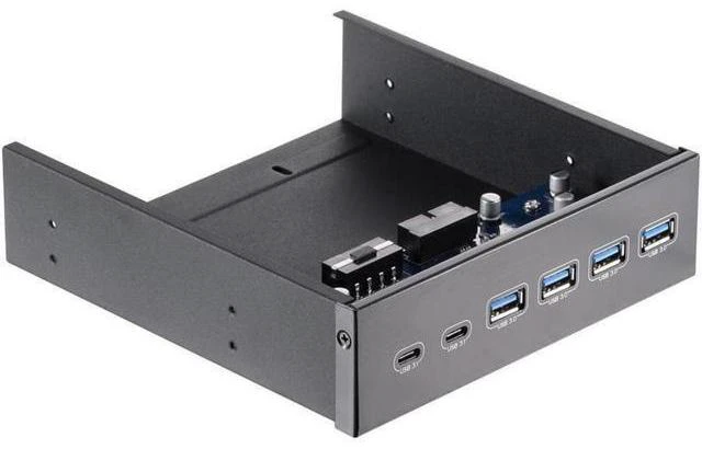 Alt view image 10 of 14 - 5.25" Front Bay USB HUB 2-Port USB 3.1 & 4-Port USB 3.0 High Speed 5Gbps USB Hub Front Panel Computer Case Optical Drive Bay Converter Hub