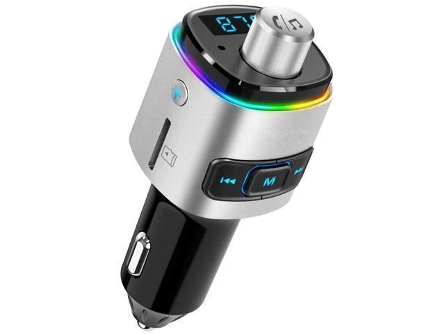 Alt view image 6 of 10 - wusu Car-mounted MP3 player, car-mounted Bluetooth receiver, FM transmitter, 7-color ambient light, QC3.0 charging, BC42