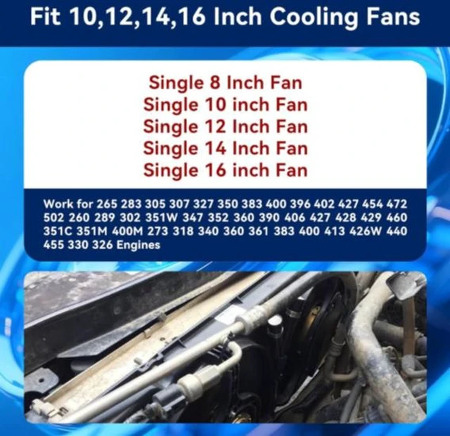 Alt view image 7 of 10 - Electric fan relay kit 12V 60A electric radiator cooling waterproof fan relay kit with thermostat