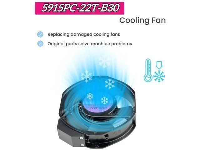Alt view image 11 of 14 - Vszerda for 5915PC-22T-B30 220V Cooling Fan, 40W/38W 50/60Hz 172X150X38mm Inverter Cooling Fan Enclosure Power Fan 5915PC-22T-B30