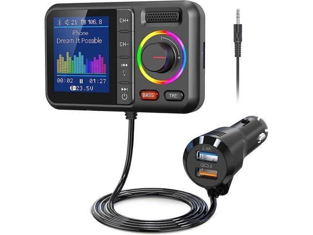 Alt view image 8 of 14 - BT98 Car MP3 Bluetooth Player - New Large Screen Card Insertable USB Charging Device - Bluetooth Car Charger - FM Transmitter