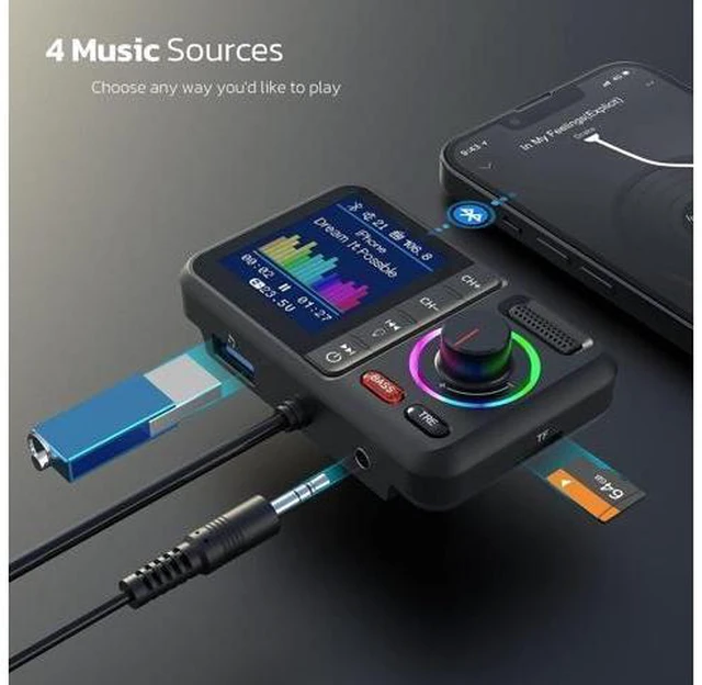 Alt view image 11 of 14 - BT98 Car MP3 Bluetooth Player - New Large Screen Card Insertable USB Charging Device - Bluetooth Car Charger - FM Transmitter