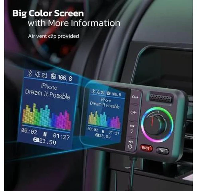 Alt view image 13 of 14 - BT98 Car MP3 Bluetooth Player - New Large Screen Card Insertable USB Charging Device - Bluetooth Car Charger - FM Transmitter
