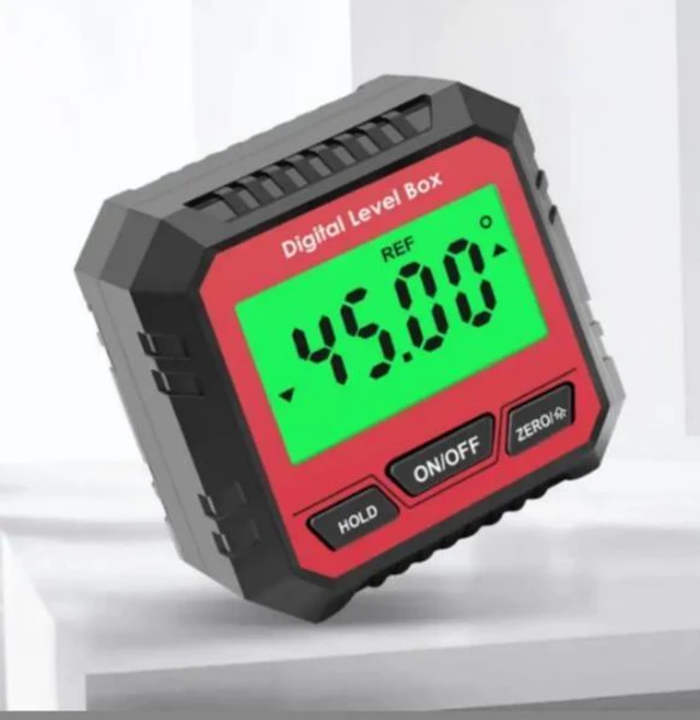 Alt view image 9 of 14 - Magnetic-powered digital angle gauge, portable mini electronic slope gauge, multi-functional high-precision angle measuring instrument red Battery No. 7