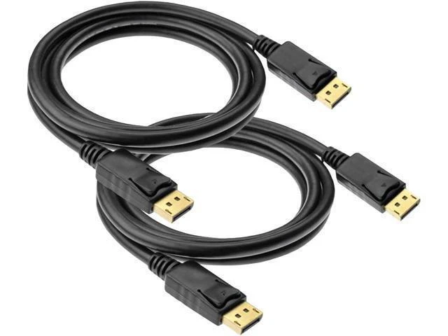 Alt view image 7 of 12 - DisplayPort to Displayport Cable 6 Feet Gold Plated Display Port to Display Port Cable 4K@60HZ Resolution(Male to Male) for DisplayPort Enabled Desktops and Laptops to Displays (2 Pack)