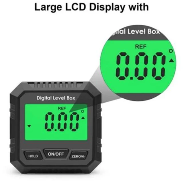 Alt view image 12 of 14 - Magnetic-powered digital angle gauge, portable mini electronic slope gauge, multi-functional high-precision angle measuring instrument red Battery No. 7