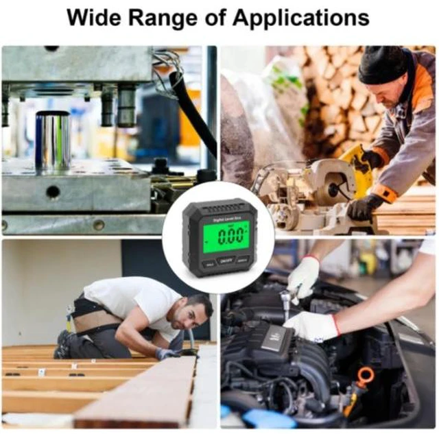 Alt view image 14 of 14 - Magnetic-powered digital angle gauge, portable mini electronic slope gauge, multi-functional high-precision angle measuring instrument red Battery No. 7