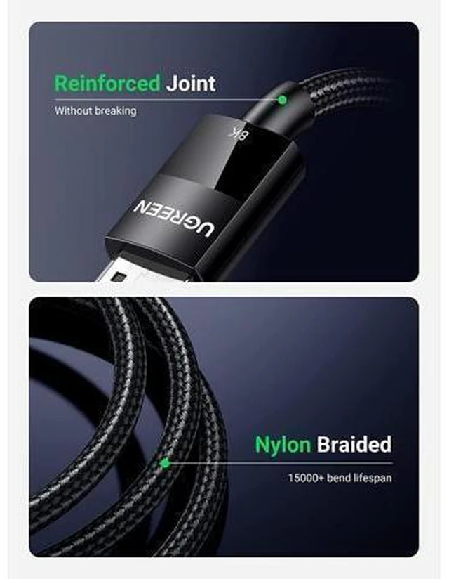 Alt view image 13 of 14 - UGREEN Displayport Cable 1.4 8K DisplayPort to DisplayPort Cable Nylon Braided DP to DP 8K 60Hz 4K 144Hz and 1080P 240Hz Support 32.4Gbps HDR HDCP Gaming Monitor Cable for Laptop PC TV 3FT