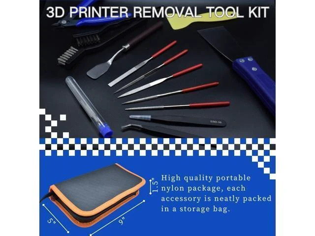 Alt view image 14 of 14 - 3D Printer Tool Kit, 24pcs 3D Printer Nozzle Cleaning Tool Removal Tool Kit, Wire Brush, Wire Flush Cutter, Scraper Knife, Diamond Files, Tweezer, Putty Knife for 3D Printer, Model Building