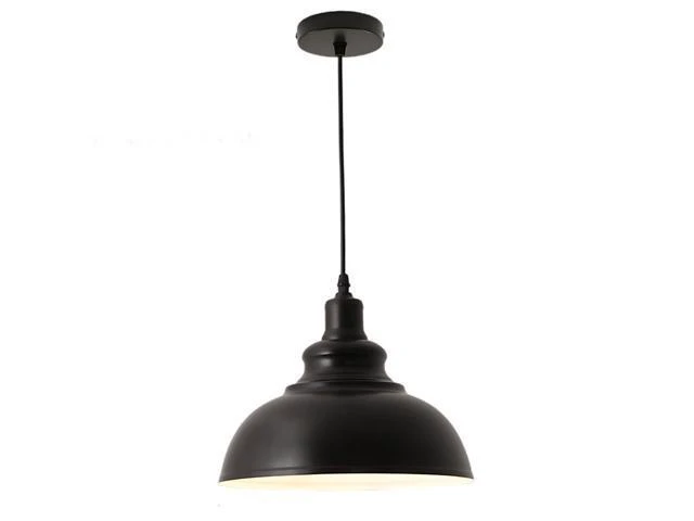 Alt view image 2 of 2 - Black Retro Pendant Light, 13.8 in Industrial Hanging Lamp, Adjustable 47.2 in Cord, Led Bulb for Dining/Restaurant