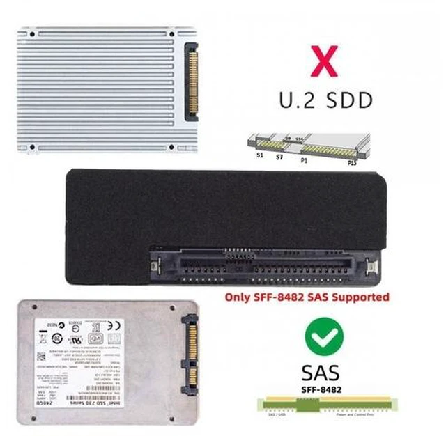 Alt view image 10 of 14 - SFF-8482 SAS 29Pin to 7+15 22Pin SATA Hard Disk Drive Raid Adapter with Chipset and Power Port