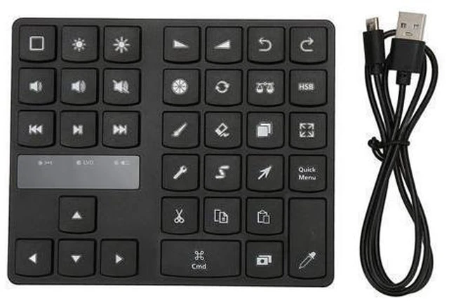 Alt view image 6 of 10 - FLEXMAN Mini Drawing Keyboard, 35 Keys Bluetooth Programmable Keypad, One Handed Ergonomic Drawing Shortcut Keyboard for iOS