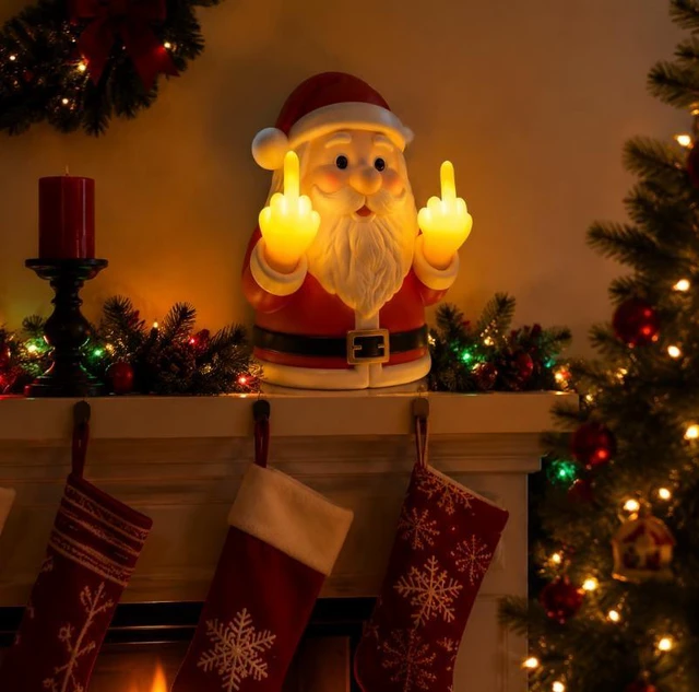Alt view image 8 of 10 - Halloween Santa's index finger glowing night light for porch, bedroom or balcony atmosphere decoration, decorative pendant light