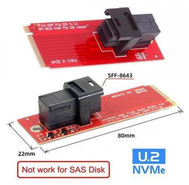 Alt view image 9 of 14 - U.2 U2 Kit SFF-8639 NVME PCIe SSD Adapter for Mainboard Intel SSD 750 p3600 p3700 M.2 SFF-8643 Mini SAS HD SF-094-RE