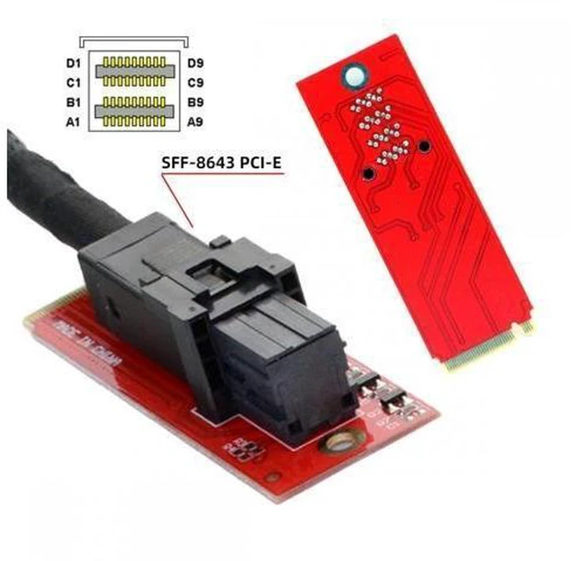 Alt view image 14 of 14 - U.2 U2 Kit SFF-8639 NVME PCIe SSD Adapter for Mainboard Intel SSD 750 p3600 p3700 M.2 SFF-8643 Mini SAS HD SF-094-RE