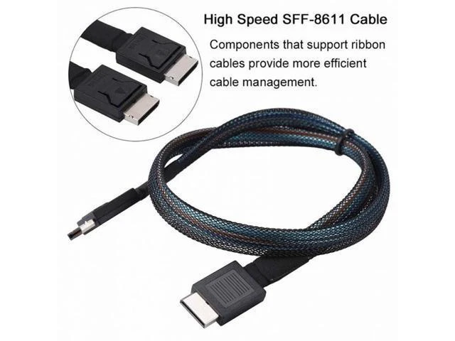 Alt view image 13 of 14 - OCuLink PCIe PCI-Express SFF-8611 4i to OCuLink SFF-8611 SSD Data Active Cable 50cm SF-014-BK