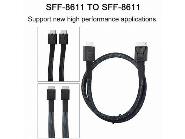 Alt view image 14 of 14 - OCuLink PCIe PCI-Express SFF-8611 4i to OCuLink SFF-8611 SSD Data Active Cable 50cm SF-014-BK