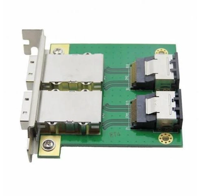 Alt view image 12 of 14 - Dual Ports Mini SAS SFF-8088 To SAS 36Pin SFF-8087 PCBA Female Adapter With PCI Bracket SF-035