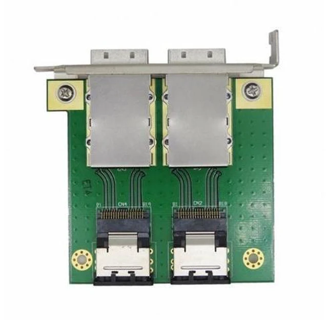 Alt view image 13 of 14 - Dual Ports Mini SAS SFF-8088 To SAS 36Pin SFF-8087 PCBA Female Adapter With PCI Bracket SF-035