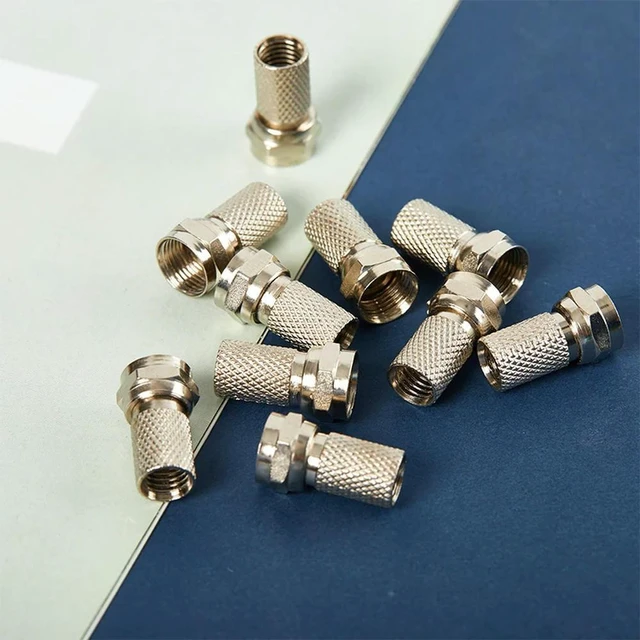 Alt view image 5 of 6 - 10Pcs l Twist On RG6 F Type Coaxial Cable Connector Plugs Connector For TV Satellite Antenna Coax Cable