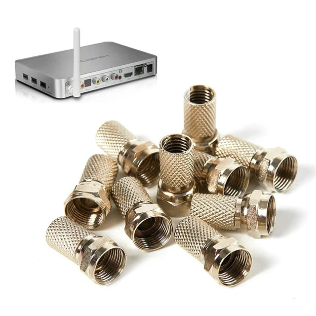 Alt view image 6 of 6 - 10Pcs l Twist On RG6 F Type Coaxial Cable Connector Plugs Connector For TV Satellite Antenna Coax Cable