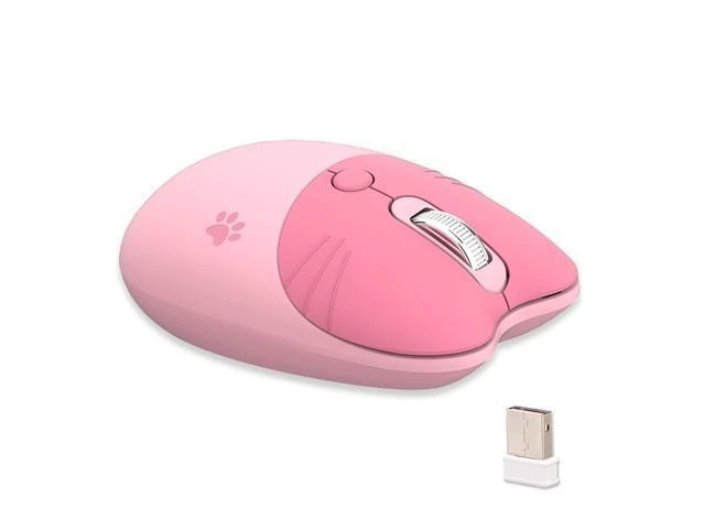 Alt view image 8 of 14 - Lomiluskr Cute Cat Wireless Mouse, Lightweight Soundless Mice, 2.4G Wireless Mice, Candy Colors, Kawaii Mouse for Girls and Kids (Pink)