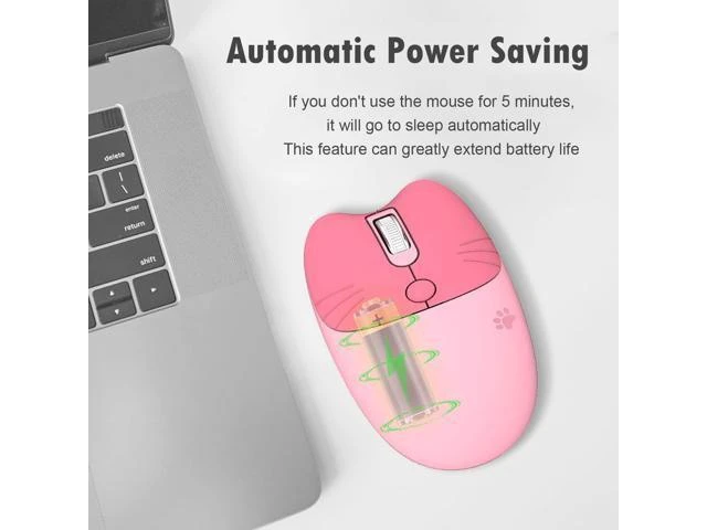 Alt view image 14 of 14 - Lomiluskr Cute Cat Wireless Mouse, Lightweight Soundless Mice, 2.4G Wireless Mice, Candy Colors, Kawaii Mouse for Girls and Kids (Pink)
