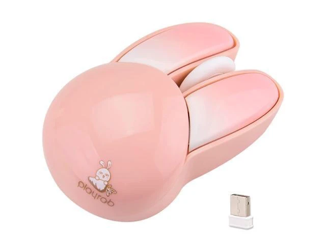 Alt view image 8 of 14 - Lomiluskr Cute Bunny Wireless Mouse, Lightweight Soundless Mice, 2.4G Wireless Mice, Candy Colors, Kawaii Rabbit Mouse for Girls and Kids (Pink Bunny)