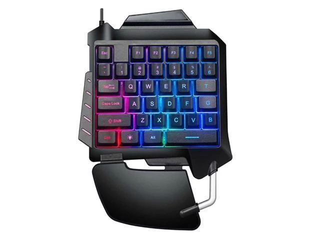 Alt view image 4 of 6 - 1pc One-Handed Mechanical Gaming Keyboard RGB Backlit Portable Mini Gaming Keypad Game Controller forPS4/Xbox PC Gamer