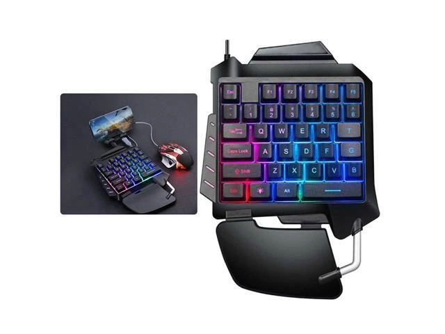 Alt view image 5 of 6 - 1pc One-Handed Mechanical Gaming Keyboard RGB Backlit Portable Mini Gaming Keypad Game Controller forPS4/Xbox PC Gamer