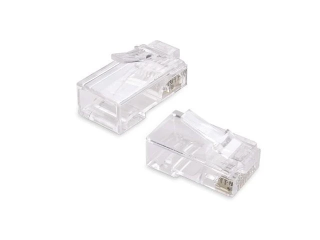 Alt view image 7 of 12 - Cable Matters 100-Pack Cat 6 Pass Through RJ45 Connectors (Cat 6 Ends / Cat6 Connector / RJ45 Modular Plugs/Ethernet Plugs/Network Connector) for Solid or Stranded UTP Ethernet Cable
