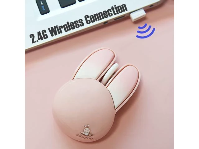 Alt view image 10 of 14 - Lomiluskr Cute Bunny Wireless Mouse, Lightweight Soundless Mice, 2.4G Wireless Mice, Candy Colors, Kawaii Rabbit Mouse for Girls and Kids (Pink Bunny)