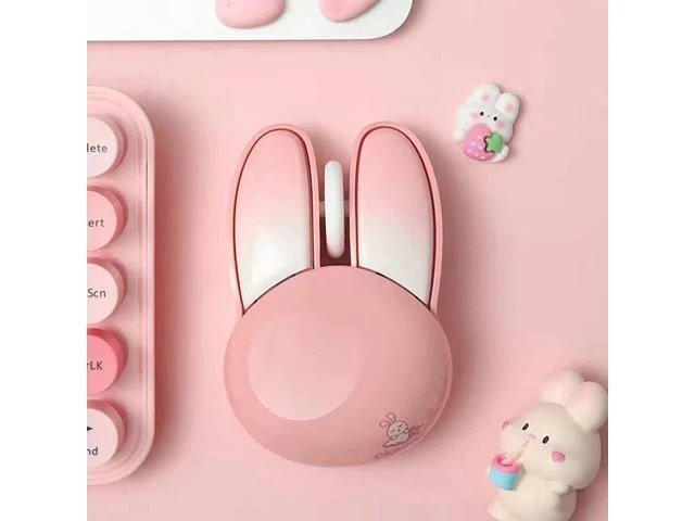 Alt view image 11 of 14 - Lomiluskr Cute Bunny Wireless Mouse, Lightweight Soundless Mice, 2.4G Wireless Mice, Candy Colors, Kawaii Rabbit Mouse for Girls and Kids (Pink Bunny)