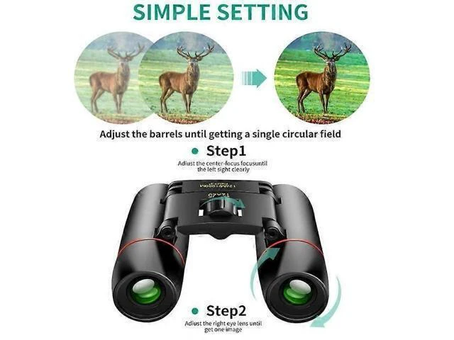 Alt view image 9 of 10 - Ecocleanpath 12x25 Compact Binoculars for Adults & Kids, Lightweight Pocket Binoculars for Bird Watching, Concerts, Theater (Black)