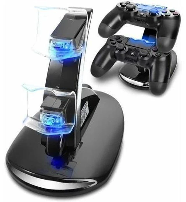 Alt view image 6 of 10 - Chronus Charger for PS4 Controllers, Docking Station Charger Dual USB Fast Charging Holder for Playstation 4 PS4 / PS4 Slim Pro Controller Console Charging Dock Stand with LED Indicator(black)