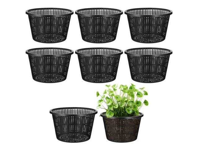 Alt view image 2 of 2 - 8 Pcs Hydroponic Slotted Baskets for Pond & Garden, 8.3 Plastic Aquatic Plant Pots for Indoor Or Outdoor Planting