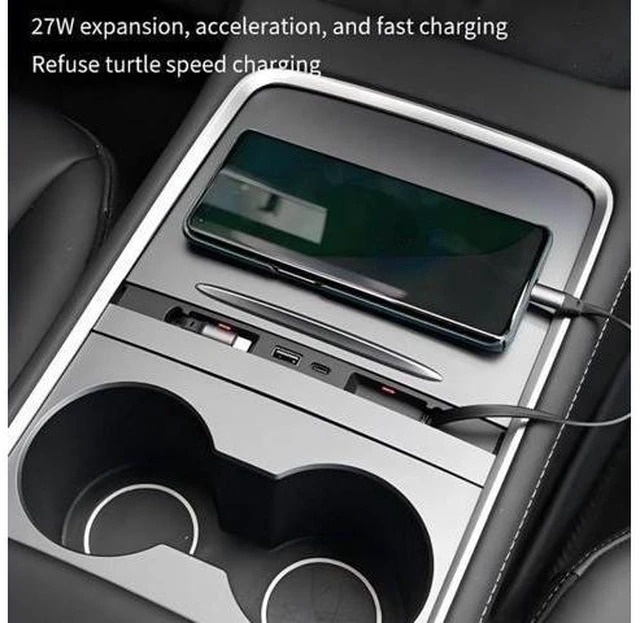 Alt view image 9 of 14 - Multifunctional USB Hub For Car Easy Installation Center Console Charging Solution Docking Station With Telescopic Rope Easy Installation Dock