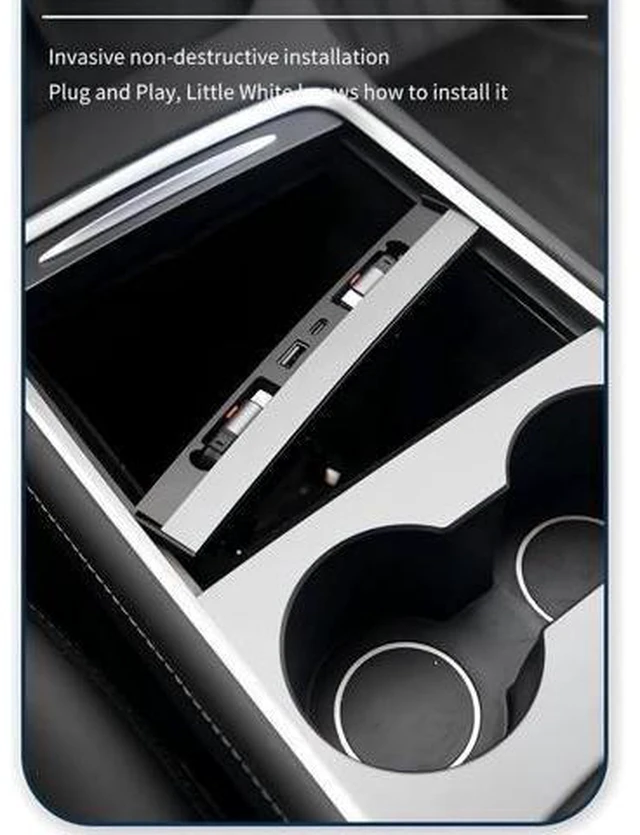 Alt view image 13 of 14 - Multifunctional USB Hub For Car Easy Installation Center Console Charging Solution Docking Station With Telescopic Rope Easy Installation Dock