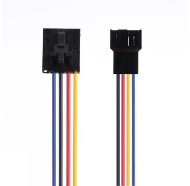 Alt view image 7 of 10 - Fan conversion cable with 5-pin 4-wire interface for connecting computer CPU fan to the connector and adapter.