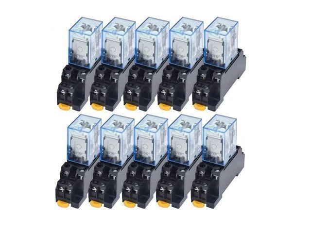 Alt view image 2 of 2 - 10set AC/DC 12V 24V 36V 48V 110V 220V Coil Power Relay LY2NJ DPDT 8 Pin HH62P JQX-13F with Socket Base (Color : AC, Size : 36V)