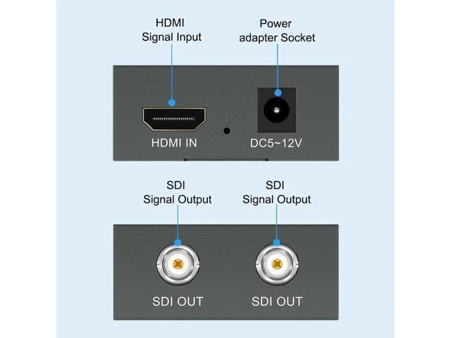 Alt view image 9 of 14 - HDMI to SDI Converter,HDMI to SDI Adapter 1080P HDMI in to Two SDI Output SD-SDI HD-SDI 3G-SDI Video Converter Adapter for SDI Monitor HDTV - OEM