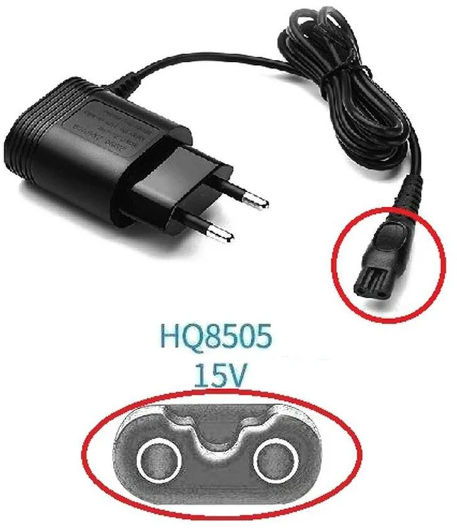 Alt view image 9 of 12 - EU Plug Charger Shaver Power Adapter 15V 5.4W Power Charging for HQ8505 Series 5000 S9000 HQ6070 S5080 HQ9020 HQ9070