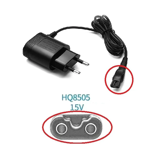 Alt view image 12 of 12 - EU Plug Charger Shaver Power Adapter 15V 5.4W Power Charging for HQ8505 Series 5000 S9000 HQ6070 S5080 HQ9020 HQ9070