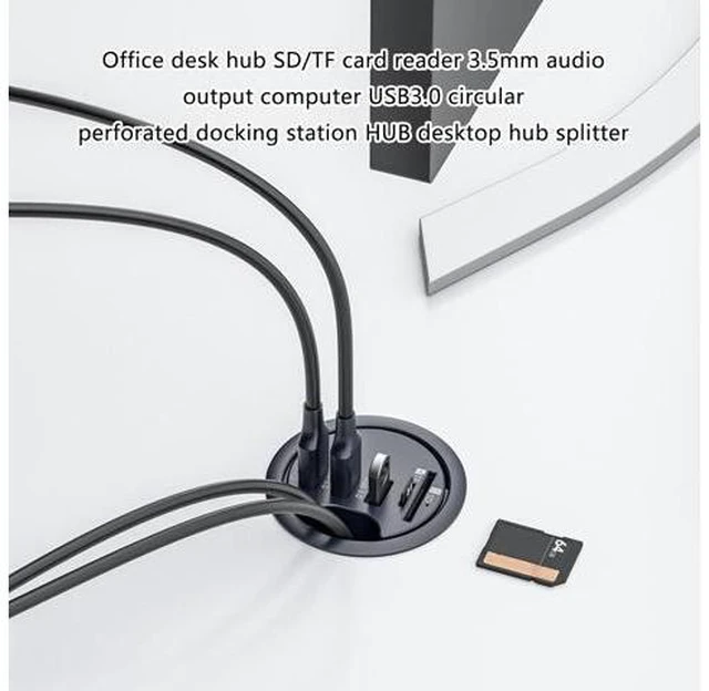Alt view image 9 of 14 - Mllepjdh USB3.0 Dock Card Reader 3/4 Port USB Desk Splitter Dock Station Memory Card Reader Dock Station For Desktop PC Desk