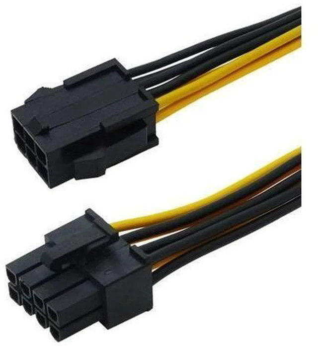 Alt view image 7 of 8 - 1Pack Graphics Card 6 Pin to 8 Pin PCIe Adapter Power Cable (GPU Video Graphics Card Power Cable)